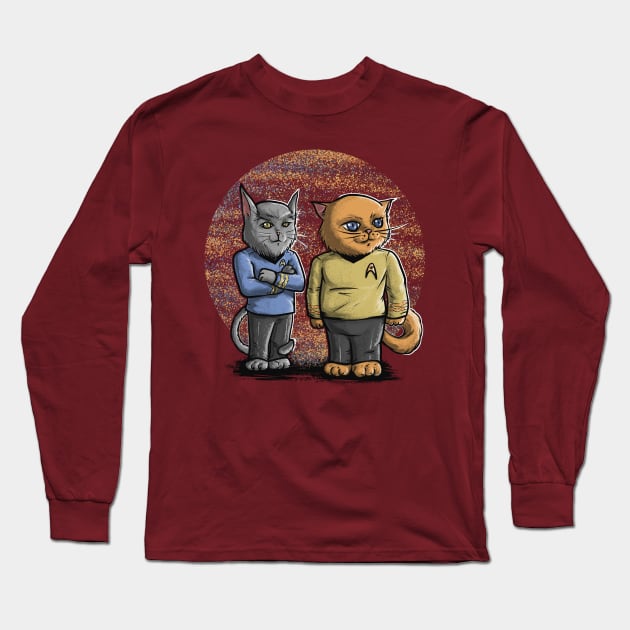 Cats Trek Long Sleeve T-Shirt by LivMat